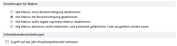 Screenshot Makroeinstellungen