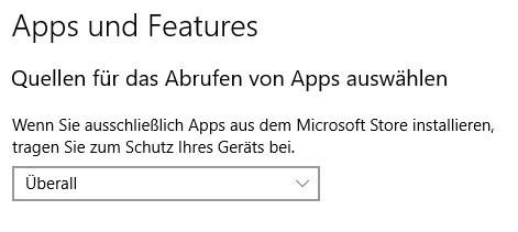 App-Quelle Windows 10