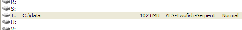 Eingebundenes normales TrueCrypt-Volume Eingebundenes normales TrueCrypt-Volume
