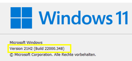 Screenshot Windows 11 Version